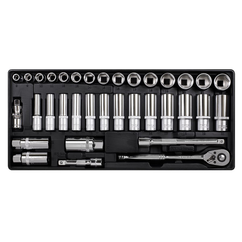 Sealey Tool Tray with Socket Set 35pc 3/8"Sq Drive TBT20 Sealey - Dynamic Drive
