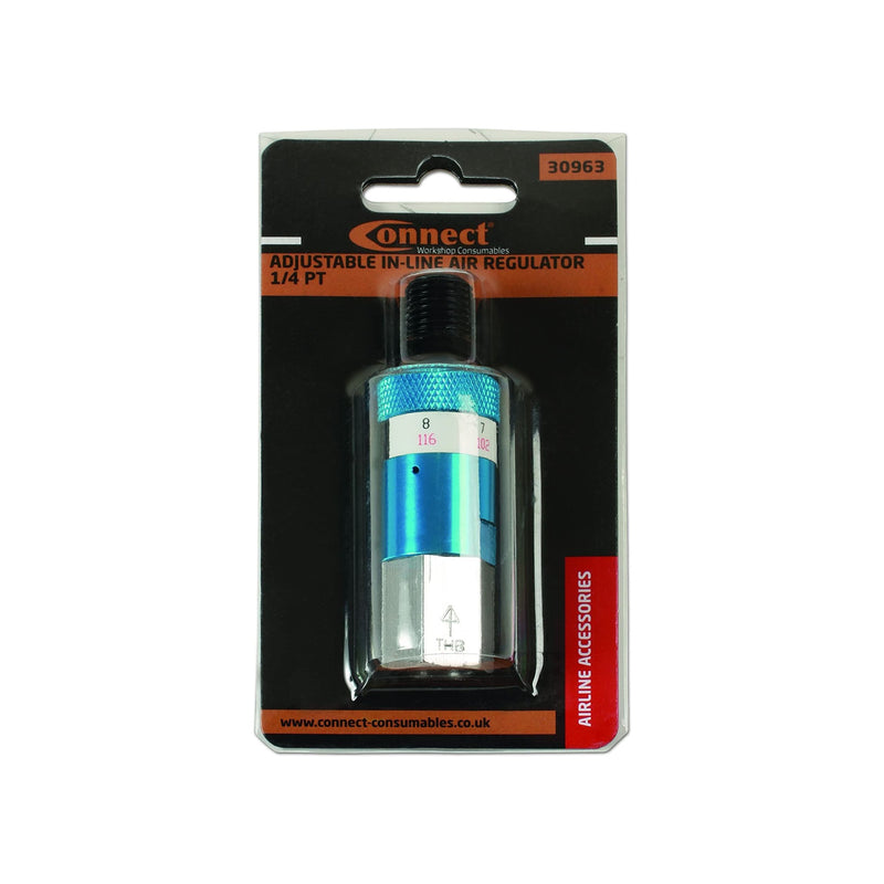 Connect Adjustable In-line Air Regulator 1/4" PT 1pc 30963 Tool Connection - Dynamic Drive