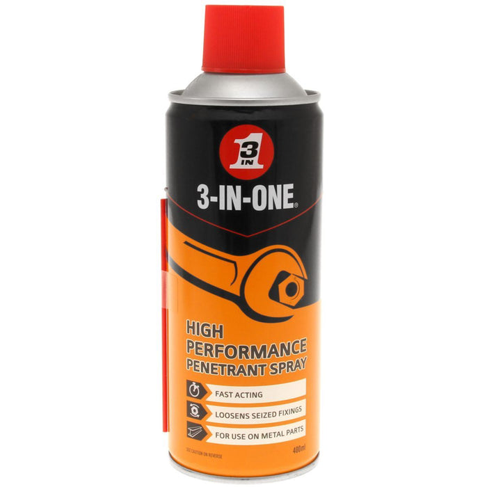 3 In One Penetrant Spray 400ml Penetrating Lubricant for Rusty Nuts & Bolts 3-In-One  - Dynamic Drive
