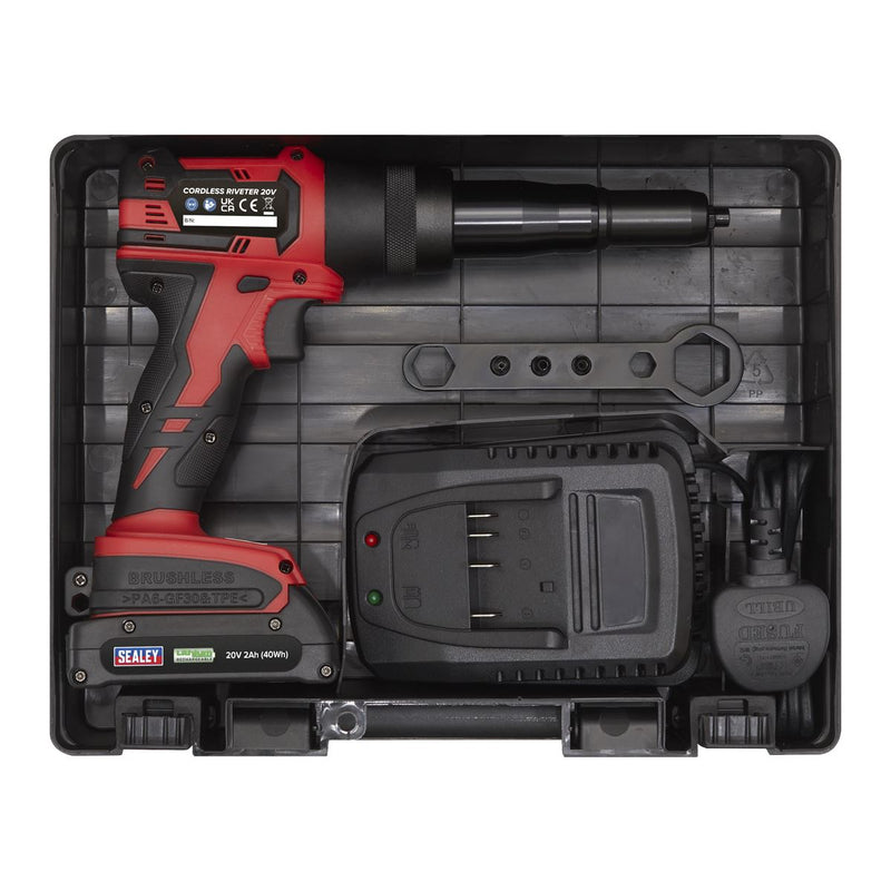 Sealey Cordless Riveter 20V 2Ah Lithium-ion CP314 Sealey - Dynamic Drive