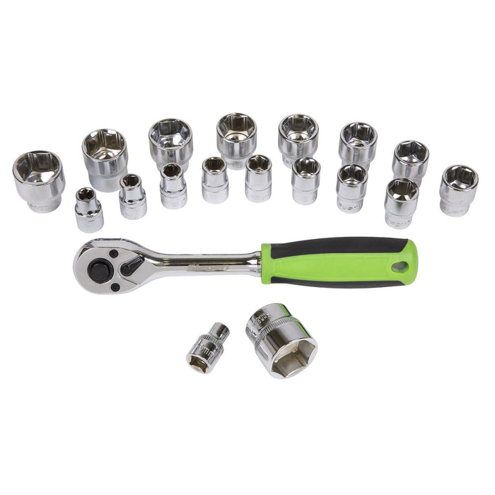 Sealey Socket Set 19pc 3/8"Sq Drive 6pt WallDrive Metric S01243 Sealey - Dynamic Drive