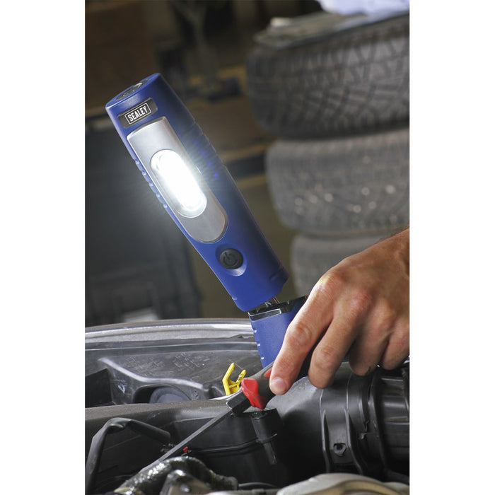 Sealey Blue Rechargeable 360° Inspection Lamp 7 SMD+3W LED Lithium-ion Sealey  - Dynamic Drive