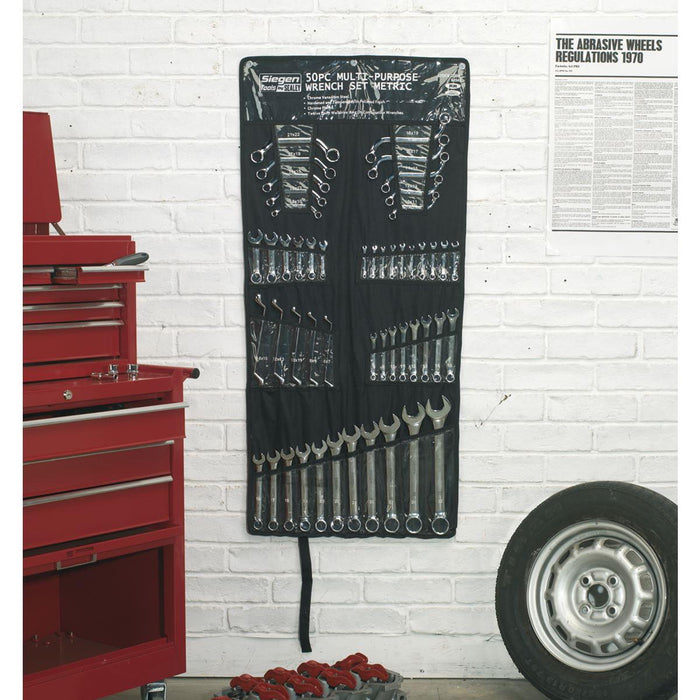 MULTIPURPOSE SPANNER SET 50PC METRIC Seigen by Sealey - Dynamic Drive