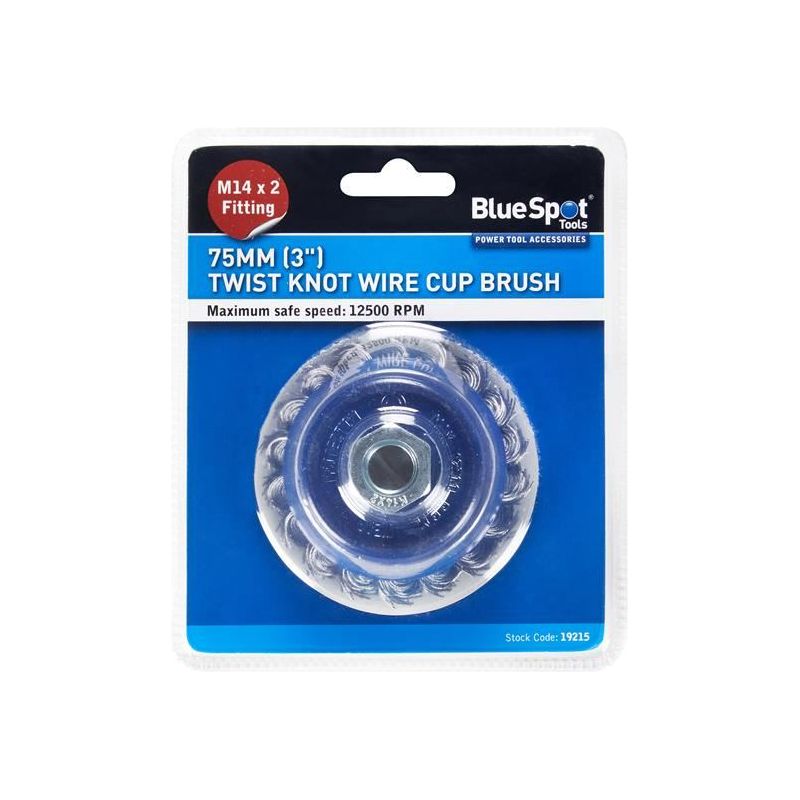 Bluespot Tools Twist Knot Cup Brush 75mm M14 X 2 BlueSpot Tools - Dynamic Drive