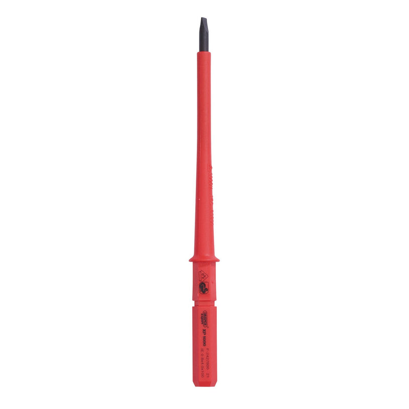 Draper XP1000 VDE Plain Slot Interchangeable Screwdriver Blade, 4 x 100mm Draper - Dynamic Drive