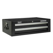 Sealey Mid-Box 2 Drawer with Ball-Bearing Slides Black AP26029TB Sealey - Dynamic Drive
