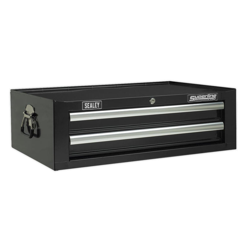 Sealey Mid-Box 2 Drawer with Ball-Bearing Slides Black AP26029TB Sealey - Dynamic Drive