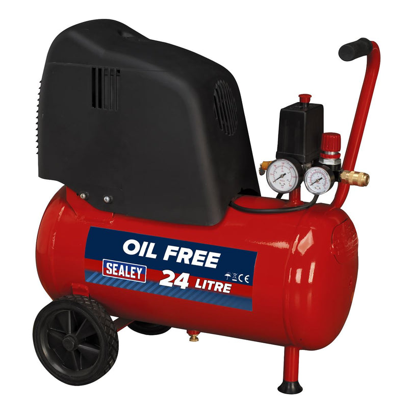 Sealey Air Compressor 24L Belt Drive 1.5hp Oil Free SAC02415 Sealey - Dynamic Drive