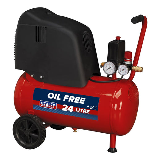 Sealey Air Compressor 24L Belt Drive 1.5hp Oil Free SAC02415 Sealey - Dynamic Drive