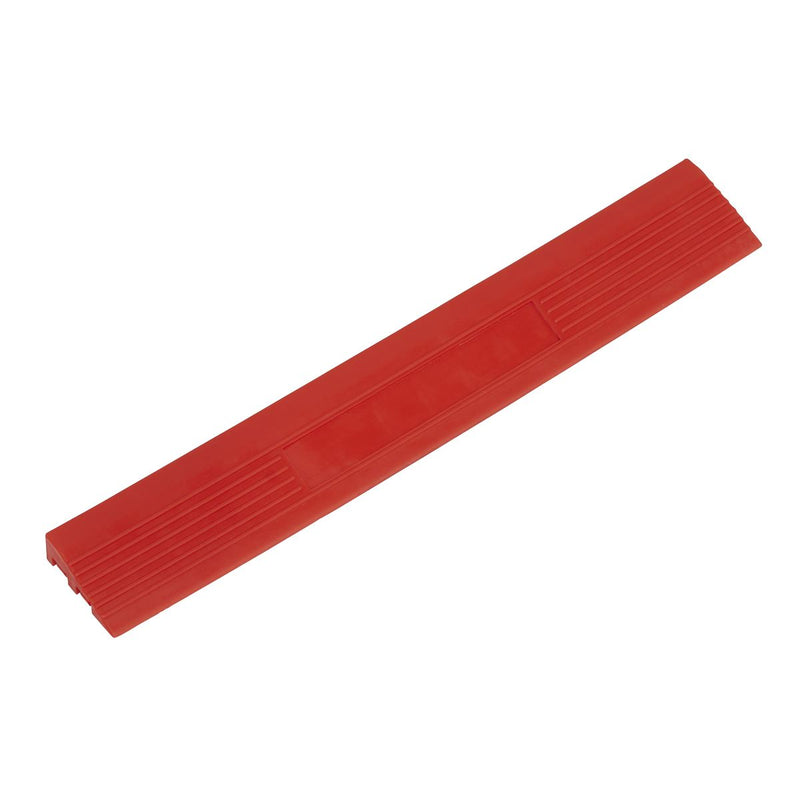 Sealey Polypropylene Floor Tile Edge 400 x 60mm Red Male Pack of 6 FT3ERM Sealey - Dynamic Drive
