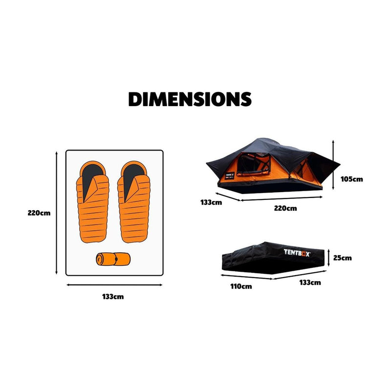 TentBox Lite 2.0 (Slate Grey) 2 Person Roof Tent TENTBOX - Dynamic Drive