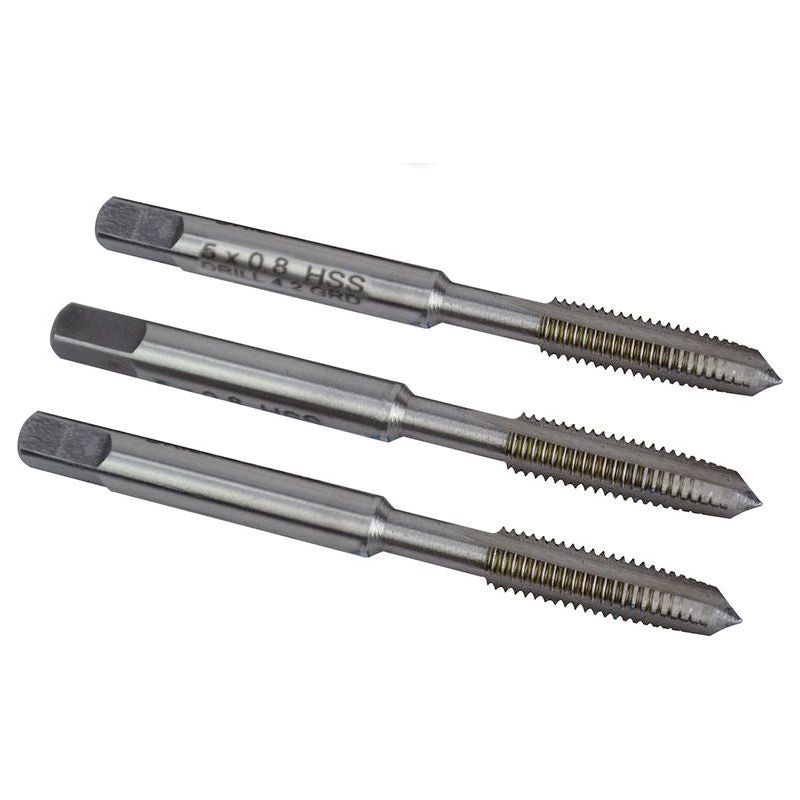 Faithfull HSS Straight Flute Tap Set M5 x 0.8, 3 Piece Faithfull - Dynamic Drive