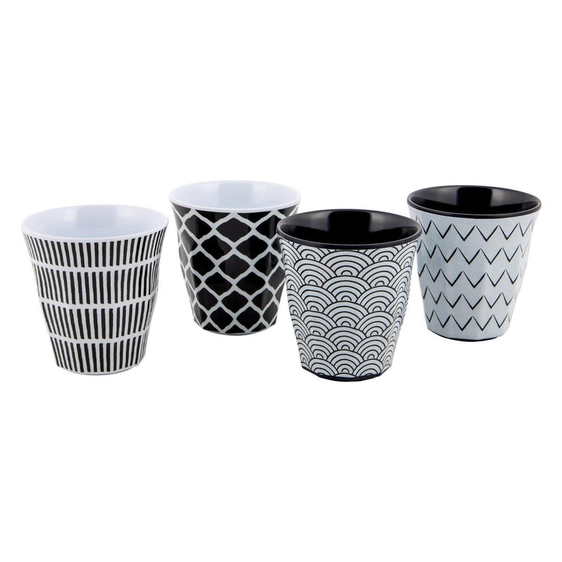 Bo-Camp Tableware Mix & Match Melamine 16 Pieces Black/White Bo-Camp - Dynamic Drive