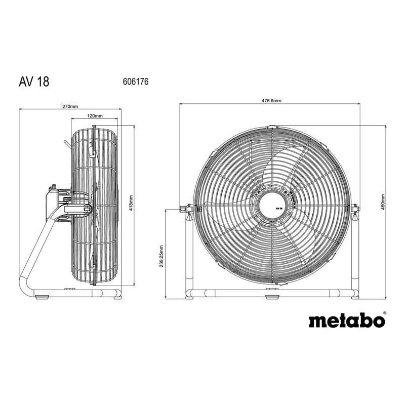 Metabo AV 18 Fan 18V Bare Unit Metabo - Dynamic Drive