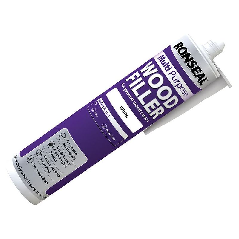 Ronseal Multipurpose Wood Filler Cartridge White 310ml Ronseal - Dynamic Drive
