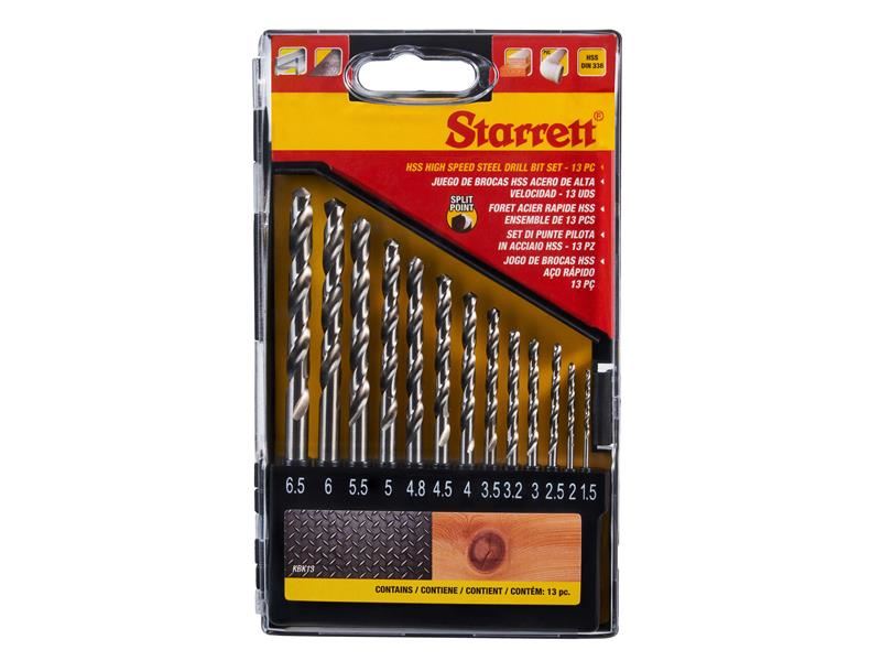 Starrett HSS Split Point Drill Bit Set, 13 Piece Starrett - Dynamic Drive