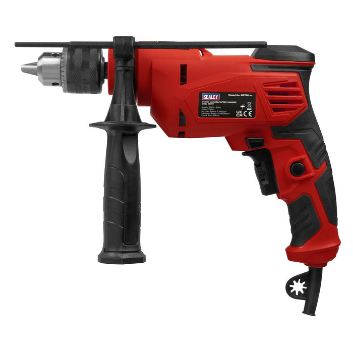 Sealey Corded Hammer Drill Driving Remover Screws 750W Variable Speed 13mm Chuck Sealey  - Dynamic Drive