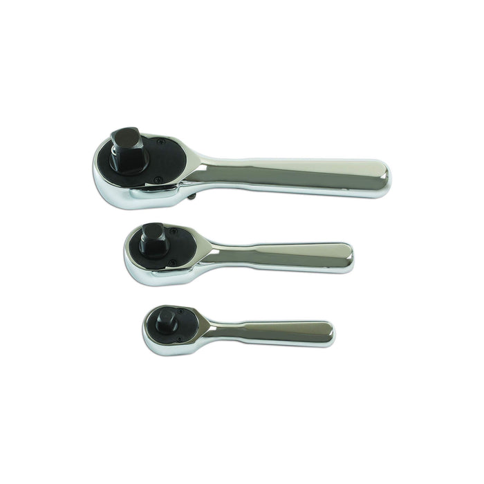 Laser Stubby Ratchet Set 1/4"D, 3/8"D, 1/2"D 3pc 7388 Laser - Dynamic Drive