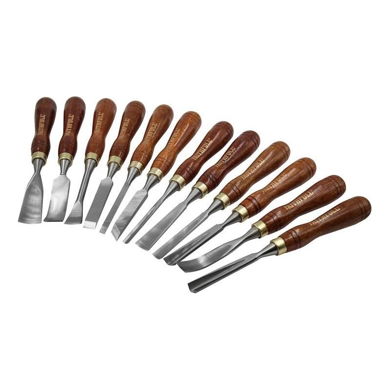 Faithfull Wood Carving Chisels Set in Case, 12 Piece Faithfull - Dynamic Drive