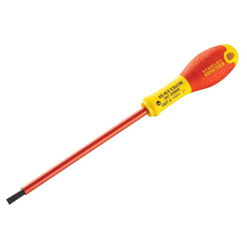 Stanley® Hand Tools FatMax® VDE Insulated Screwdriver Parallel Tip 5.5 x 150mm STANLEY® Hand Tools - Dynamic Drive