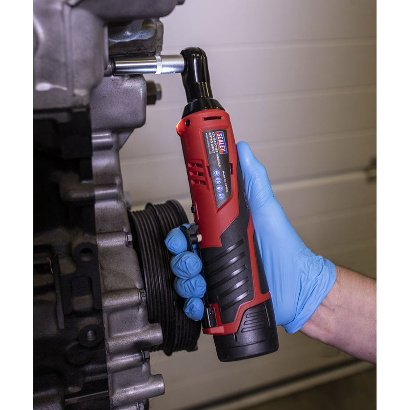 Sealey Cordless Ratchet Wrench 3/8"Sq Drive 12V SV12 Series Body Only CP1202 Sealey - Dynamic Drive