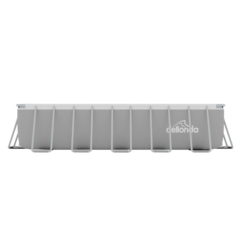 Dellonda Steel Frame Rectangular Swimming Pool - Step Ladder & Filter Pump 21ft Dellonda - Dynamic Drive