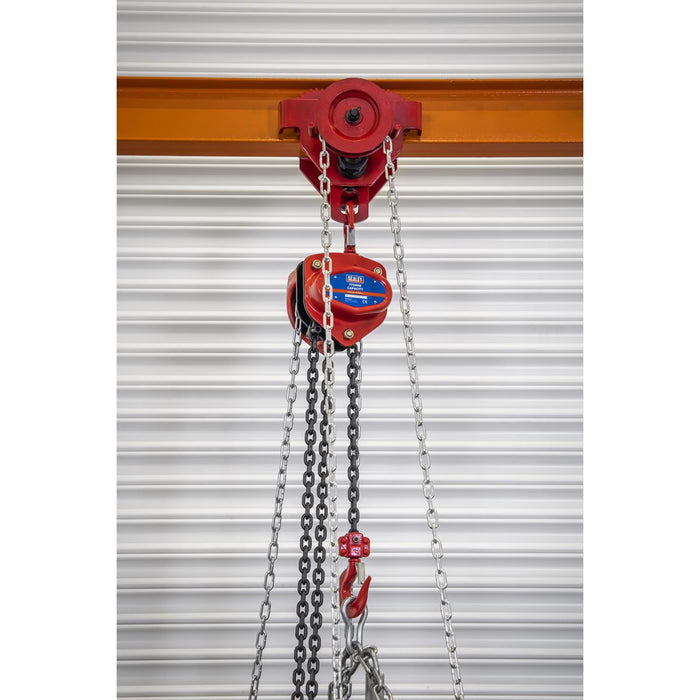 Sealey Portable Adjustable Gantry Crane with Geared Trolley Combo 1 Tonne Sealey - Dynamic Drive