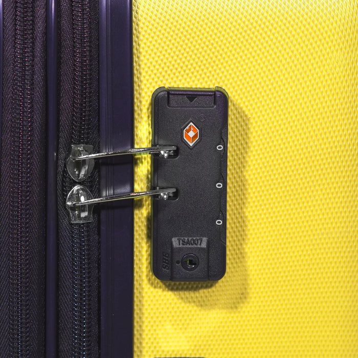 Dellonda 3-Piece Lightweight ABS Luggage Set with TSA Lock - Yellow Dellonda  - Dynamic Drive