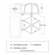Vango HexAway Pro Air Low Drive Away Awning (180 - 210cm) Campervan Vango - Dynamic Drive