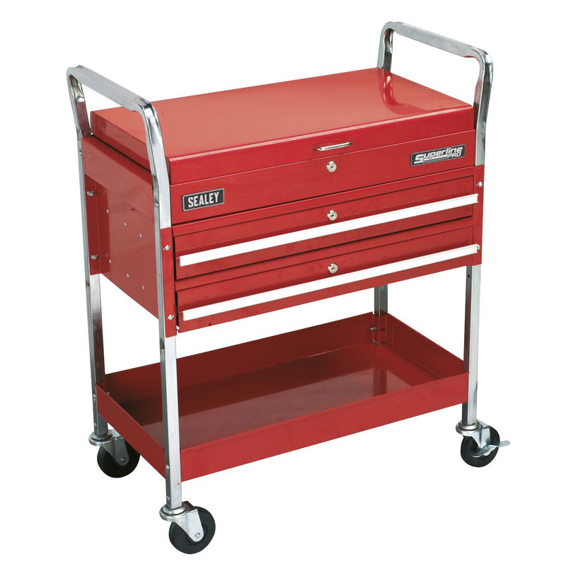 Sealey Trolley 2-Level Heavy-Duty with Lockable Top & 2 Drawers CX1042D Sealey - Dynamic Drive