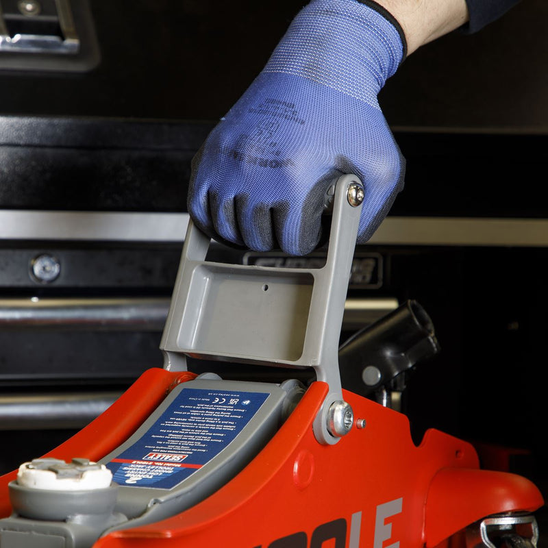 Sealey 180 Handle Low Profile Short Chassis Trolley Jack 2 Tonne - Red 2180LE Sealey - Dynamic Drive