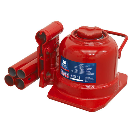 Sealey Bottle Jack 10tonne Low Entry Telescopic BJ10LE Sealey  - Dynamic Drive