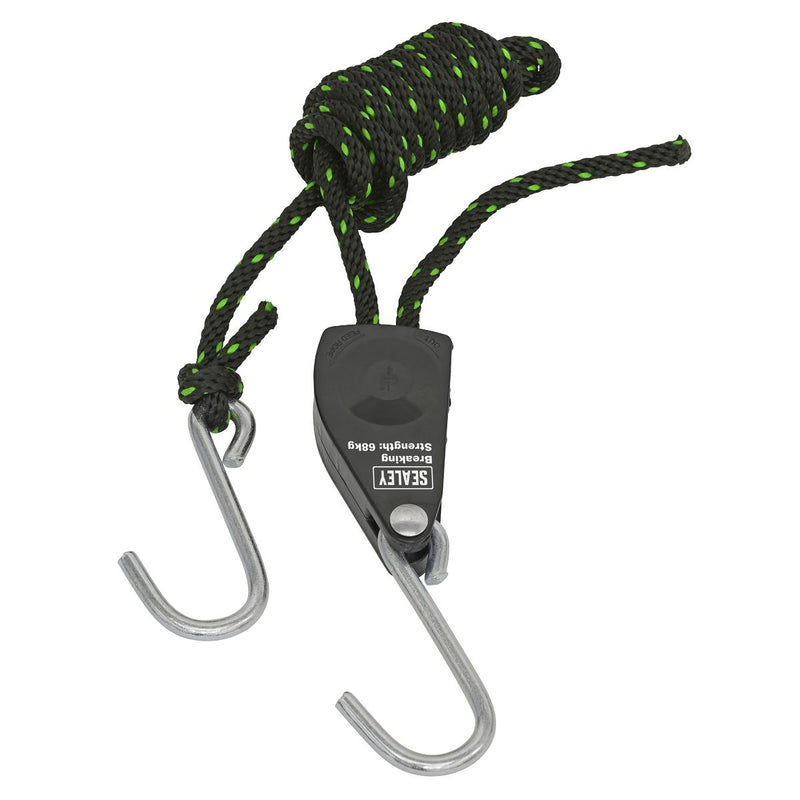 Sealey Parts Hanger/Tie Down Ratchet with S-Shaped Hooks 2m - Pack of 2 VS0114 Sealey - Dynamic Drive