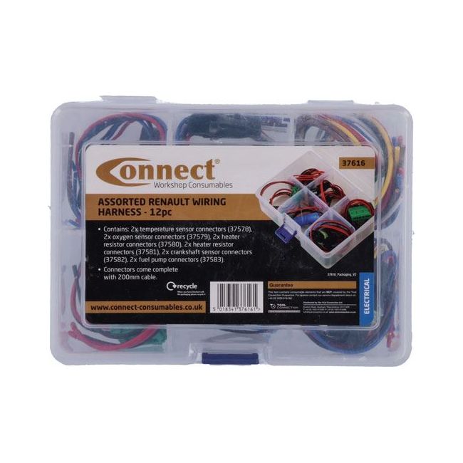 Connect Assorted for Renault Wiring Harness Kit 12pc 37616 Tool Connection - Dynamic Drive
