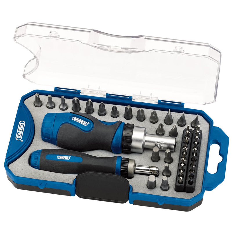 Draper Ratchet Screwdriver and Bit Set (42 Piece) 46479 Draper - Dynamic Drive