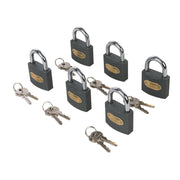 Silverline Iron Padlock Keyed Alike 6pk 50mm Silverline - Dynamic Drive