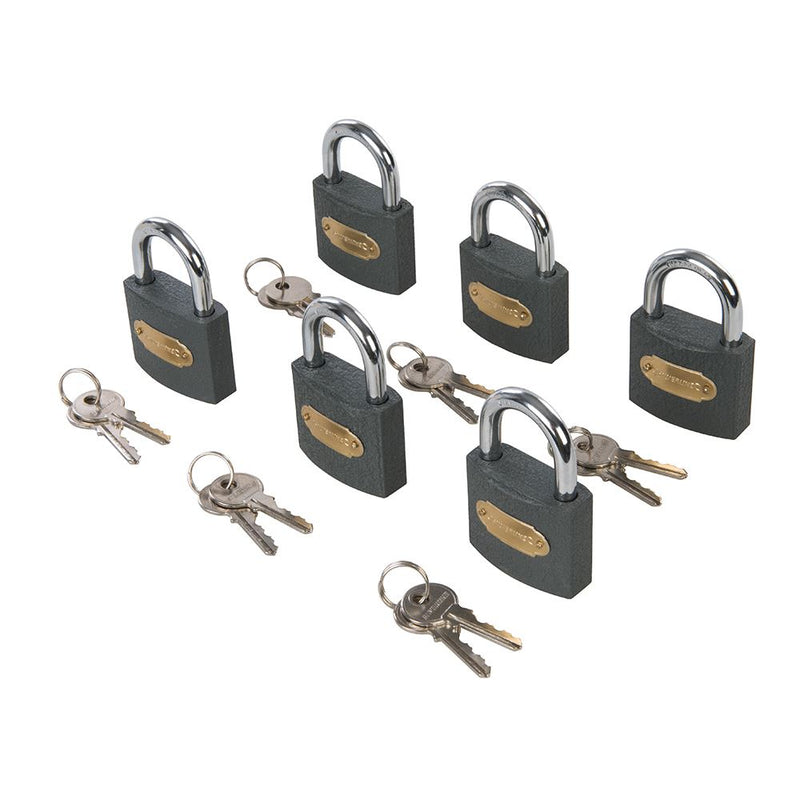 Silverline Iron Padlock Keyed Alike 6pk 50mm Silverline - Dynamic Drive