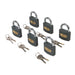 Silverline Iron Padlock Keyed Alike 6pk 50mm Silverline - Dynamic Drive