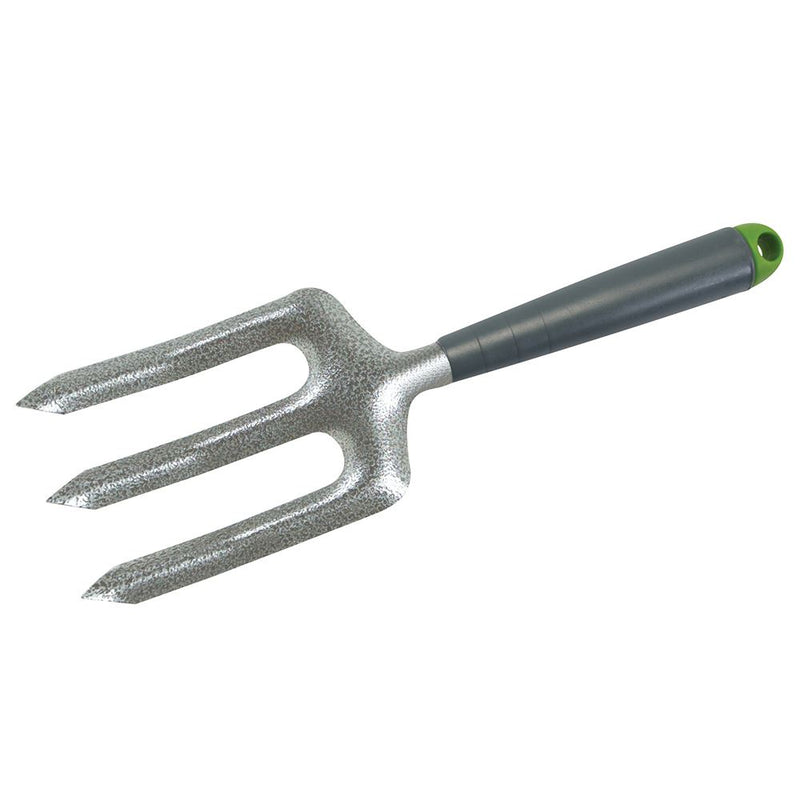 Garden Hand Fork Corrosion-Resistant with 3 Powder-Coated Steel Tines 300mm Silverline  - Dynamic Drive
