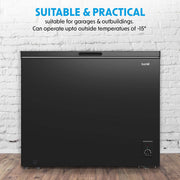 Baridi Freestanding Chest Freezer 199L Capacity - Black DH151 Baridi - Dynamic Drive