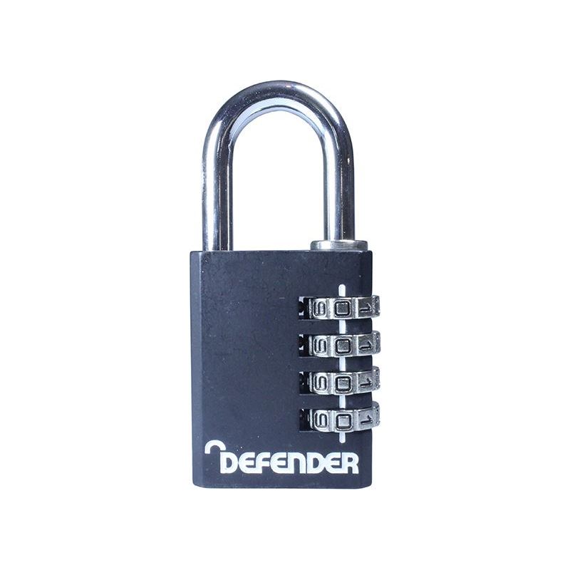 Defender Black Die-Cast Combination Padlock 40mm DEFENDER - Dynamic Drive