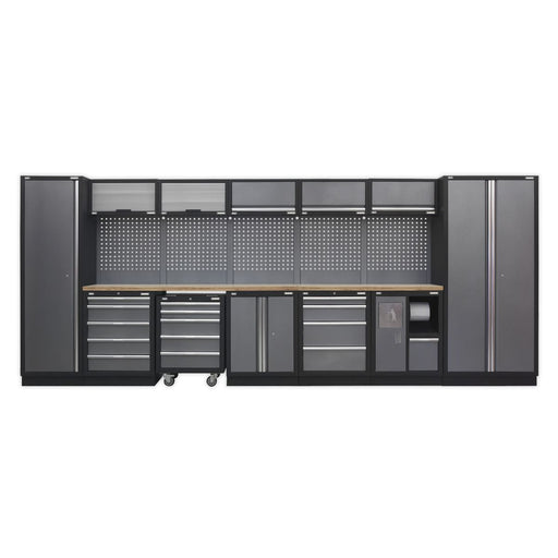 Superline Pro Superline PRO Storage System with Wood Worktop 4.9m APMSSTACK01W Superline Pro - Dynamic Drive