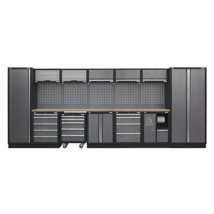 Superline Pro Superline PRO Storage System with Wood Worktop 4.9m APMSSTACK01W Superline Pro - Dynamic Drive