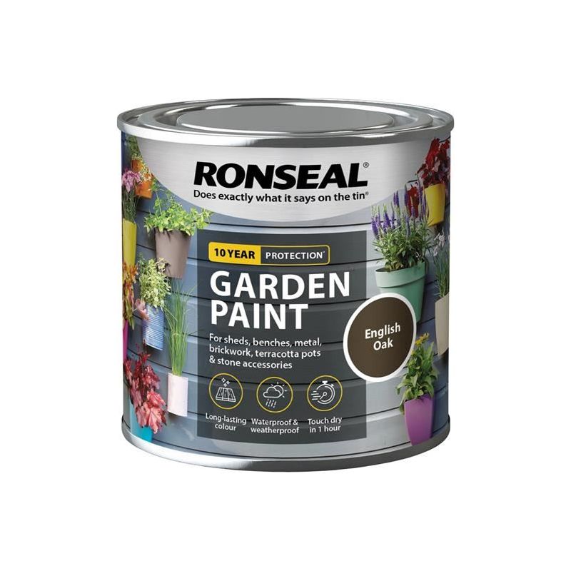 Ronseal Garden Paint English Oak 250ml Ronseal - Dynamic Drive