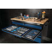 Draper BUNKER Workbench Roller Tool Cabinet, 10 Drawer, 56", Blue 08237 Draper - Dynamic Drive