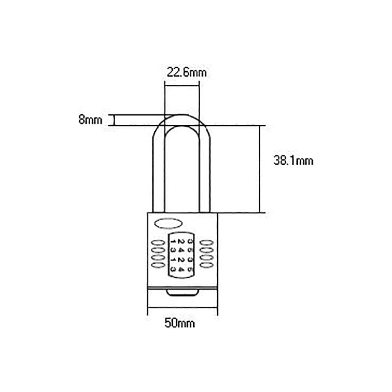 Squire CP50/1.5 Combination Padlock 4-Wheel 50mm Long Shackle 38mm Squire - Dynamic Drive