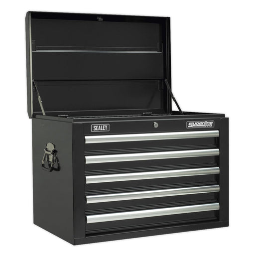Sealey Topchest 5 Drawer with Ball-Bearing Slides Black AP26059TB Sealey - Dynamic Drive