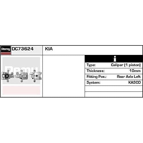 Remy Brake Caliper (Rr/Lh/Reman) (Non Returnable) DC73624 Remy  - Dynamic Drive
