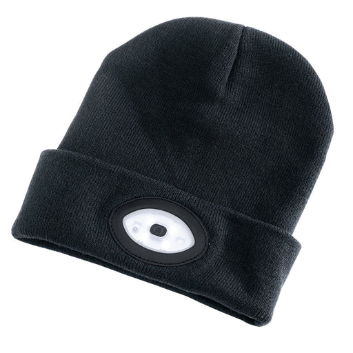 Draper Beanie Hat with Rechargeable Torch, One Size, 1W, 100 Lumens, Black 99521 Draper - Dynamic Drive