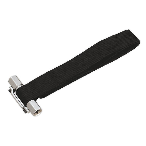 Sealey Oil Filter Strap Wrench 300mm Capacity 3/8" & 1/2"Sq Drive AK6403 Sealey  - Dynamic Drive